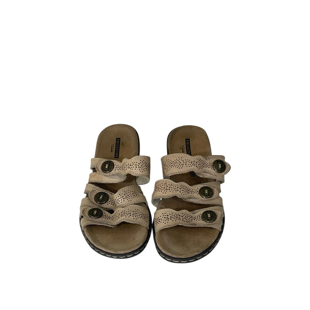 Clarks Beige Leisa Grace Sandals with Buckle Straps